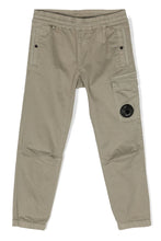 Load image into Gallery viewer, Cp Company Junior Satin Stretch Button Pocket Cargo Pants In Silver Sage 026
