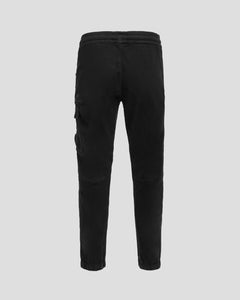 Cp Company Junior Satin Stretch Button Pocket Cargo Pants In Black 026