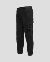 Load image into Gallery viewer, Cp Company Junior Satin Stretch Button Pocket Cargo Pants In Black 026
