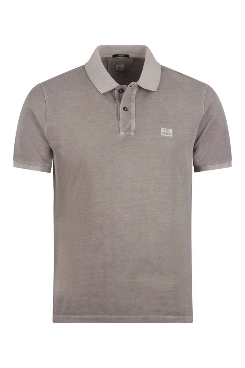 Cp Company Resist Dyed Polo Shirt In Metal Grey