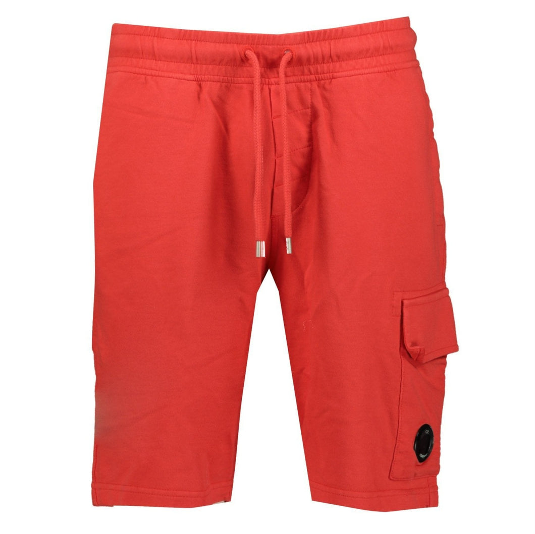 CP Company Lens Fleece Shorts In Red