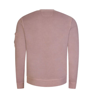 Cp Company Brushed Emerized Resist Dyed Lens Sweatshirt In Bark Pink