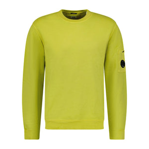 Cp Company Brushed Emerized Resist Dyed Lens Sweatshirt In Golden Palm