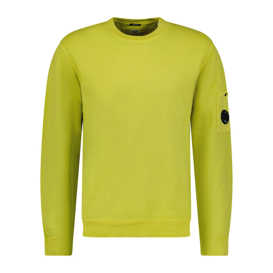 Cp Company Brushed Emerized Resist Dyed Lens Sweatshirt In Golden Palm