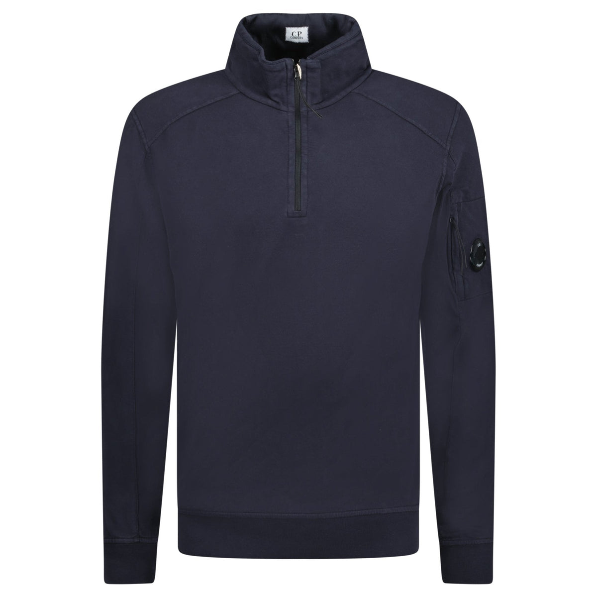 Cp Company Light Fleece Lens Quarter Zip In Navy – TET Clothing