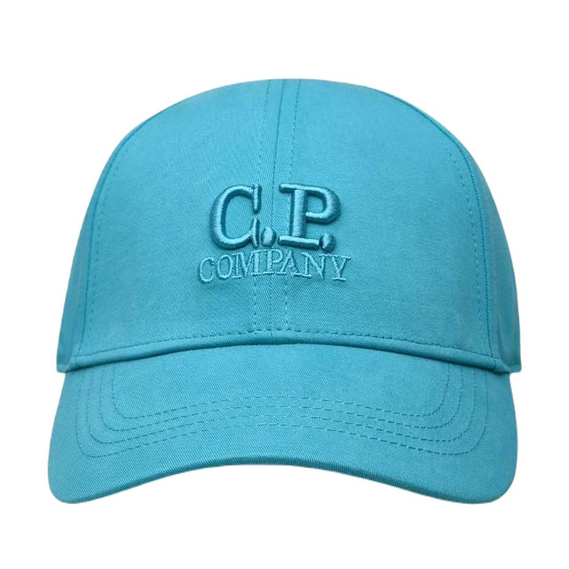 Cp Company Junior Big Logo Baseball Cap In Tile Blue