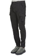 Load image into Gallery viewer, Cp Company Sateen Stretch Cargo Pants In Black Ergonomic Fit Black
