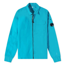 Load image into Gallery viewer, Cp Company Gabardine Full Zip Lens Shirt In Tile Blue
