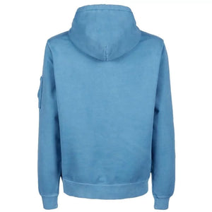 Cp Company Garment Dyed Overhead Lens Hoodie In Infinity Blue