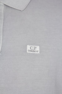 Cp Company Pique Resist Dyed Polo Shirt In Ice Grey