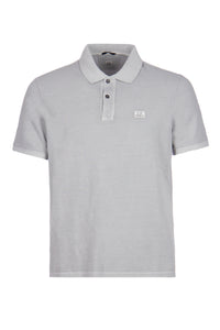 Cp Company Pique Resist Dyed Polo Shirt In Ice Grey
