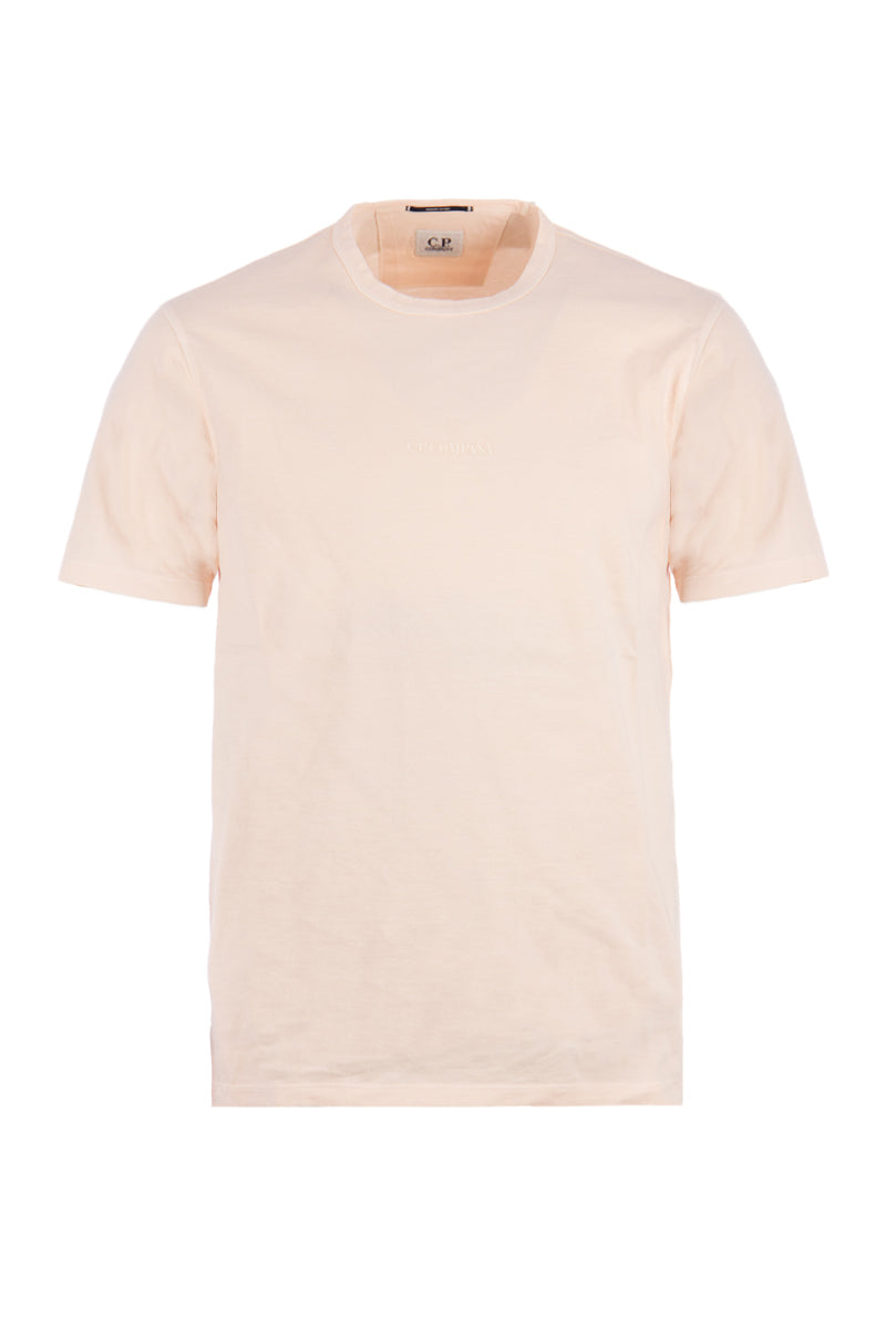 Cp Company Resist Dyed Logo T-Shirt In Pink