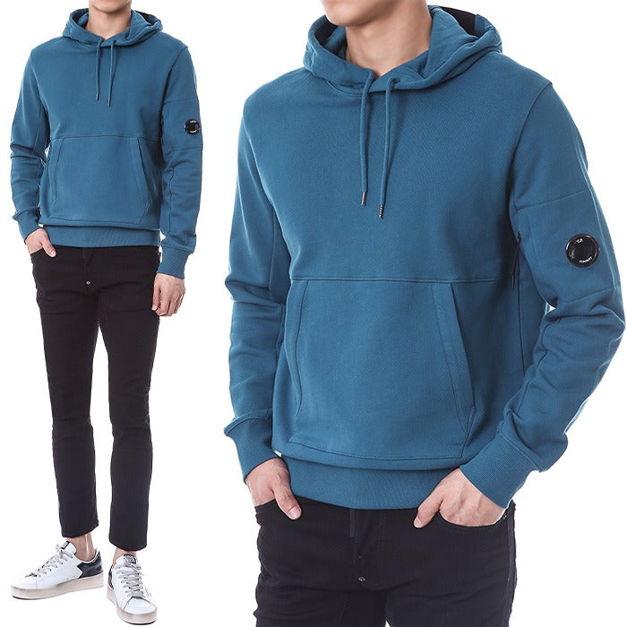 Cp Company Diagonal Raised Lens Overhead Hoodie in Teal