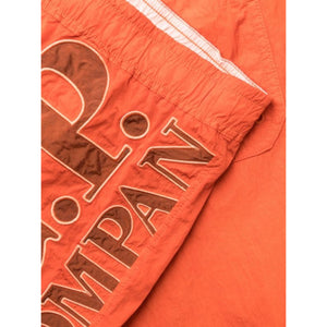 CP Company Eco-Chrome R Logo Swim Shorts in Pumpkin Orange