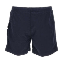 Load image into Gallery viewer, CP Company Flatt Nylon Stitch Logo Utility Swim Shorts in Navy
