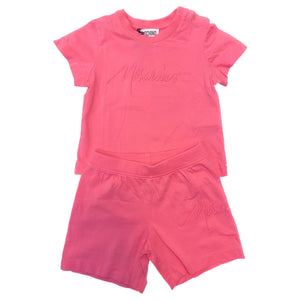Moschino Girls Embroidered Logo T-Shirt & Shorts Set in Pink