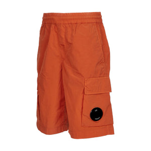 CP Company Junior Chrome - R Lens Cargo Shorts in Pumpkin Orange