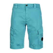 Load image into Gallery viewer, CP Company Satin Stretch Lens Cargo Shorts in Tile Blue
