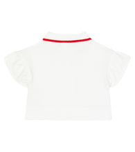 Load image into Gallery viewer, Burberry Junior Girls Mini Martina Half Zip Polo In White

