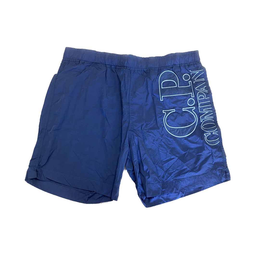 CP Company Eco-Chrome R Logo Swim Shorts in Medieval Blue