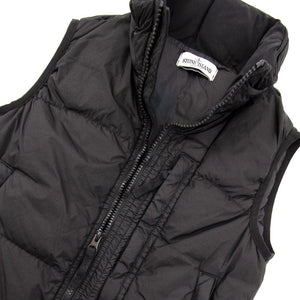 Stone Island Junior Garment Dyed Crinkle Reps NY Down Gilet in Black