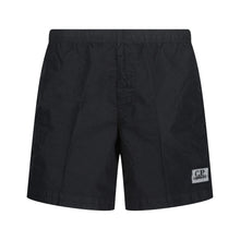Load image into Gallery viewer, CP Company Flatt Nylon Stitch Logo Swim Shorts in Black
