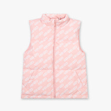 Load image into Gallery viewer, Kenzo Junior Girls All Over Logo Down Gilet in Pink
