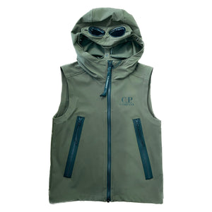 CP Company Junior Shell - R Goggle Gilet in Khaki