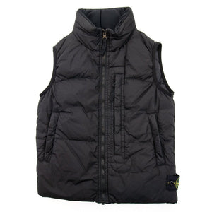 Stone Island Junior Garment Dyed Crinkle Reps NY Down Gilet in Black
