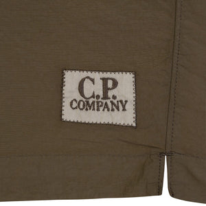 CP Company Flatt Nylon Stitch Logo Swim Shorts in Ivy Green