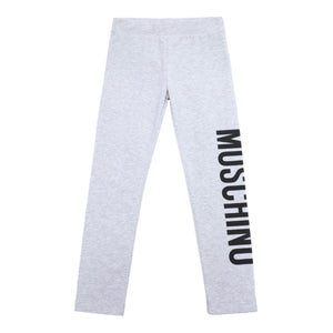 Moschino Girls Logo Leggings in Grey