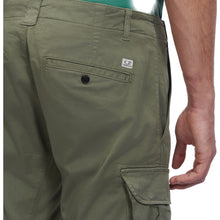 Load image into Gallery viewer, CP Company Satin Stretch Lens Cargo Shorts in Khaki
