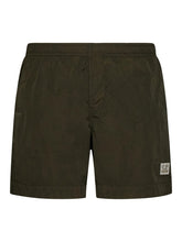 Load image into Gallery viewer, CP Company Eco-Chrome R Stitch Logo Swim Shorts in Ivy Green

