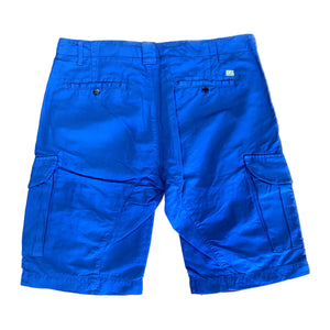 CP Company Bermuda Satin Stretch Cargo Shorts In Blue