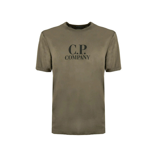 CP Company Mercerized 70/2 Logo T-Shirt in Khaki