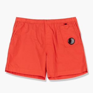 CP Company Flatt Nylon Lens Swim Shorts in Red