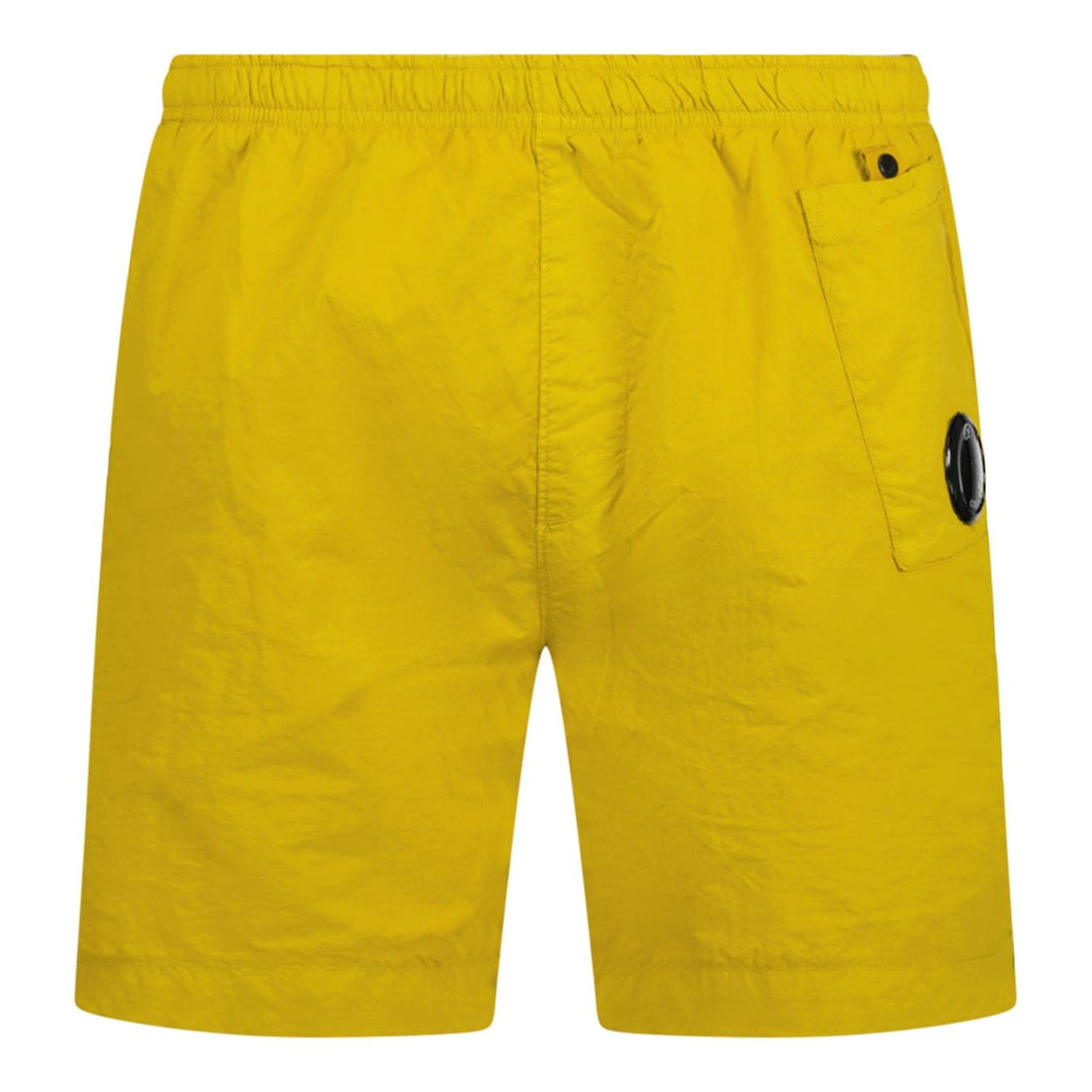 CP Company Flatt Nylon Lens Swim Shorts in Yellow / Nugget Gold