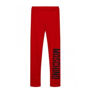 Moschino Girls Logo Leggings in Red