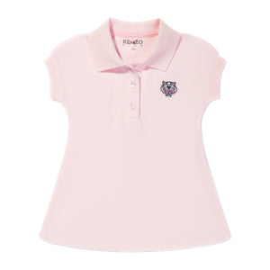Kenzo Junior Girls Tiger Badge Polo Dress in Pink