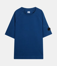 Load image into Gallery viewer, CP Company Heavy Jersey Lens Short Sleeve Sweatshirt in Blue
