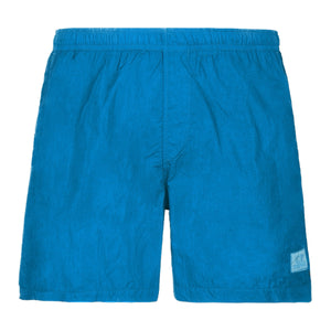 CP Company Eco-Chrome R Stitch Logo Swim Shorts in Tile Blue