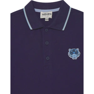 Kenzo Junior Tiger Badge Polo Shirt in Navy