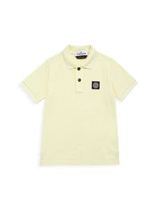 Stone Island Junior Short Sleeve Polo Shirt In Lemon