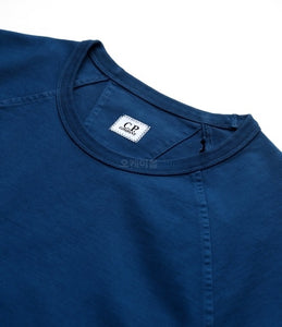 CP Company Heavy Jersey Lens Short Sleeve Sweatshirt in Blue
