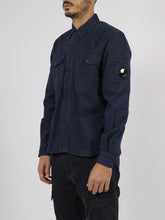 Load image into Gallery viewer, Cp Company Twill Emerized Shirt in Peacoat
