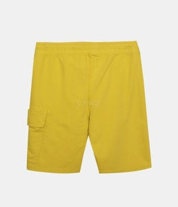 CP Company Lens Fleece Shorts In Golden Nugget