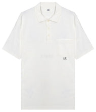 Load image into Gallery viewer, Cp Company Old Dyed Small Logo Polo Shirt 259A White
