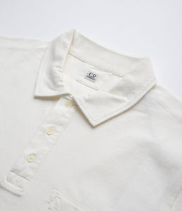 Cp Company Old Dyed Small Logo Polo Shirt 259A White