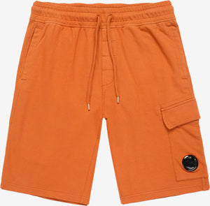 Cp Company Light Fleece Lens Shorts in Harvest Pumpkin