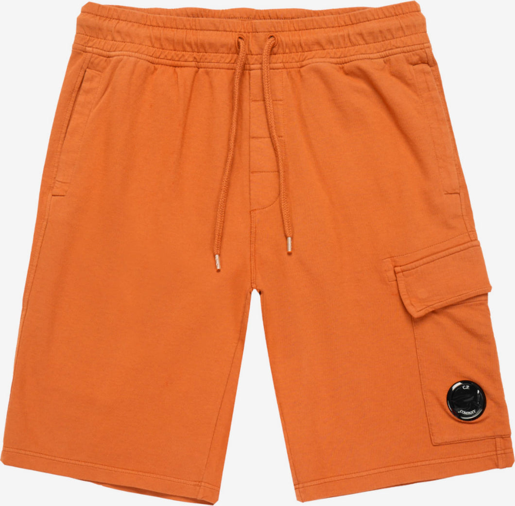 Cp Company Light Fleece Lens Shorts in Harvest Pumpkin